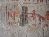 Bemalte Reliefs in einem Beamtengrab in Sakkara