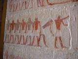 Bemalte Reliefs in einem Beamtengrab in Sakkara