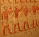Bemalte Reliefs in einem Beamtengrab in Sakkara