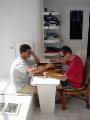 Michi und J�rg beim Backgammon
