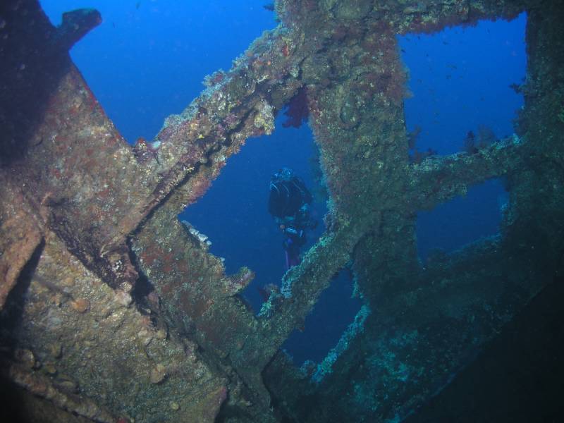 Blick aus dem Laderaum der Numidia