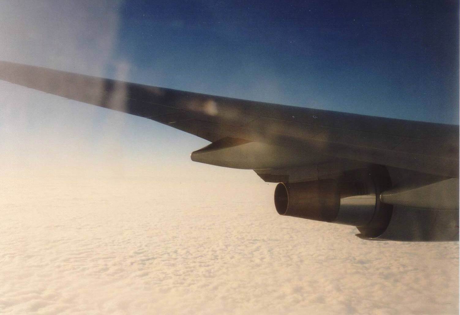 &uuml;ber den Wolken auf dem Flug nach San Francisco