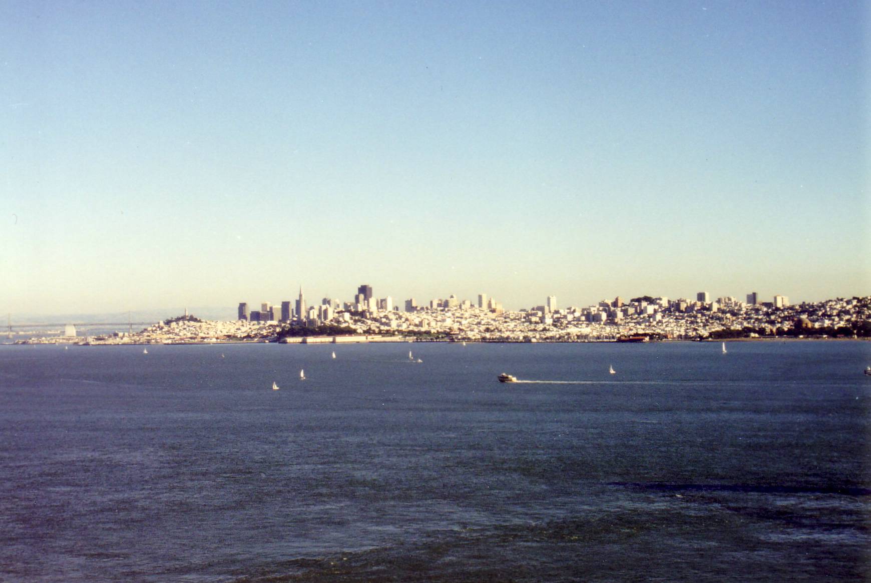 Ausicht auf San Francisco von der Golden Gate Bridge aus