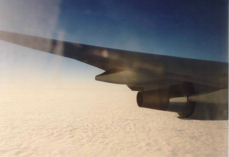 &uuml;ber den Wolken auf dem Flug nach San Francisco